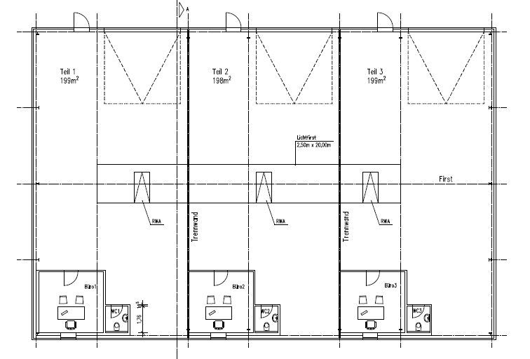 Grundriss Lagerhalle